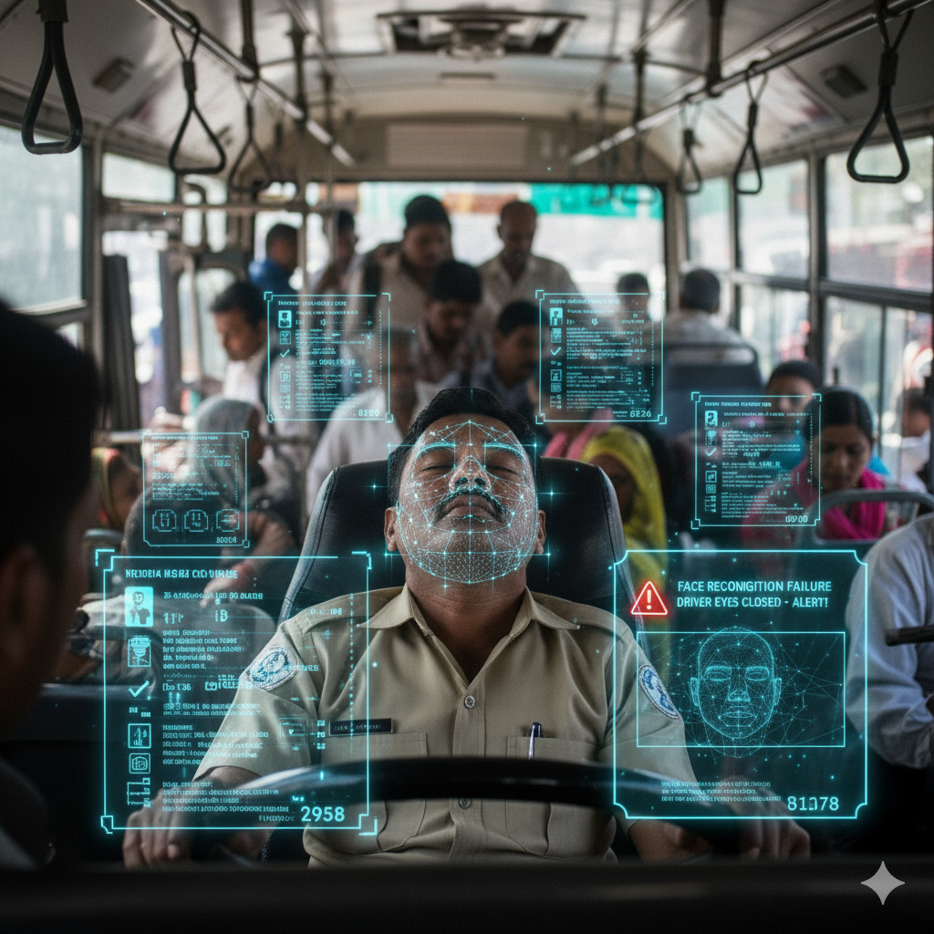 Driver at the wheel of a truck