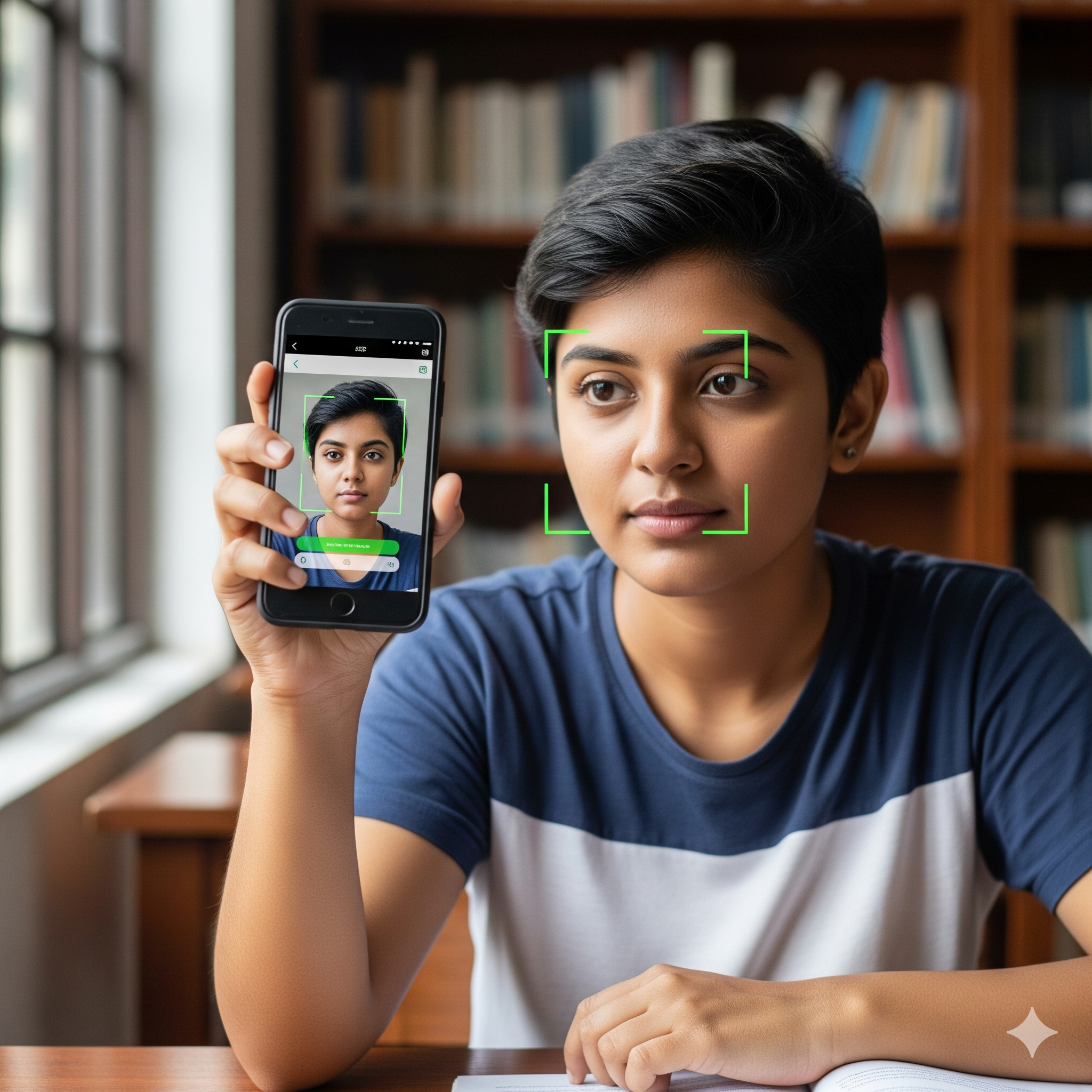 Student using a smartphone for attendance
